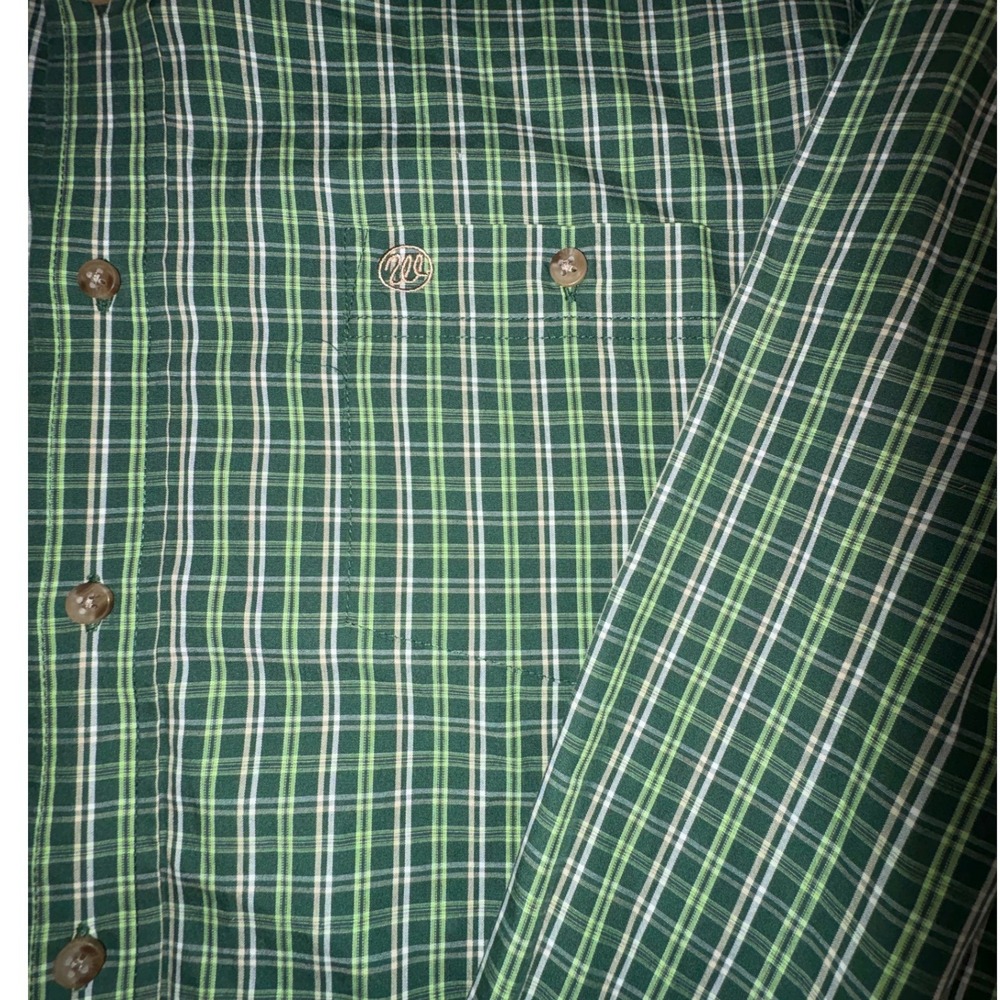 Wrangler Men's Green Plaid Long Sleeve Button Down Shirt 2XLT - Picture 4 of 8